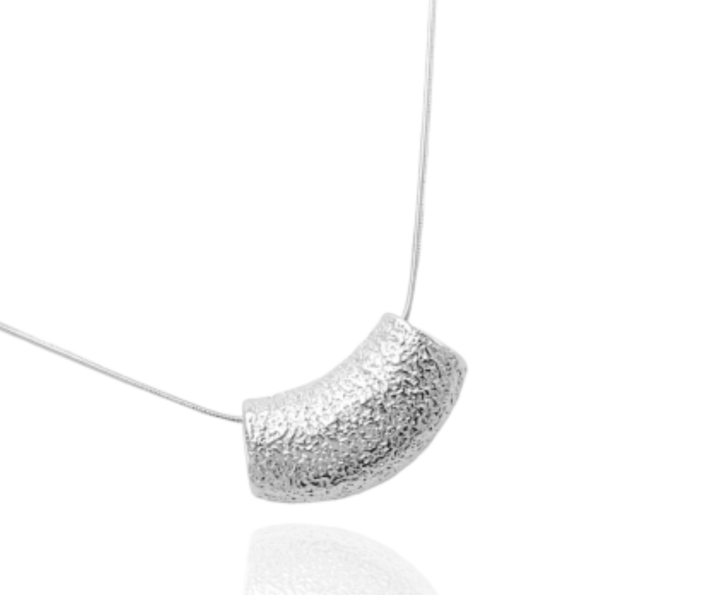 Silver Arc Pendant Necklace